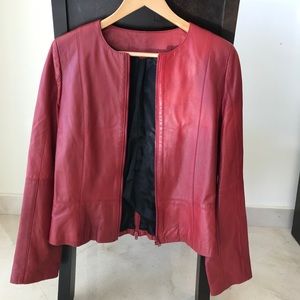 Red leather jacket